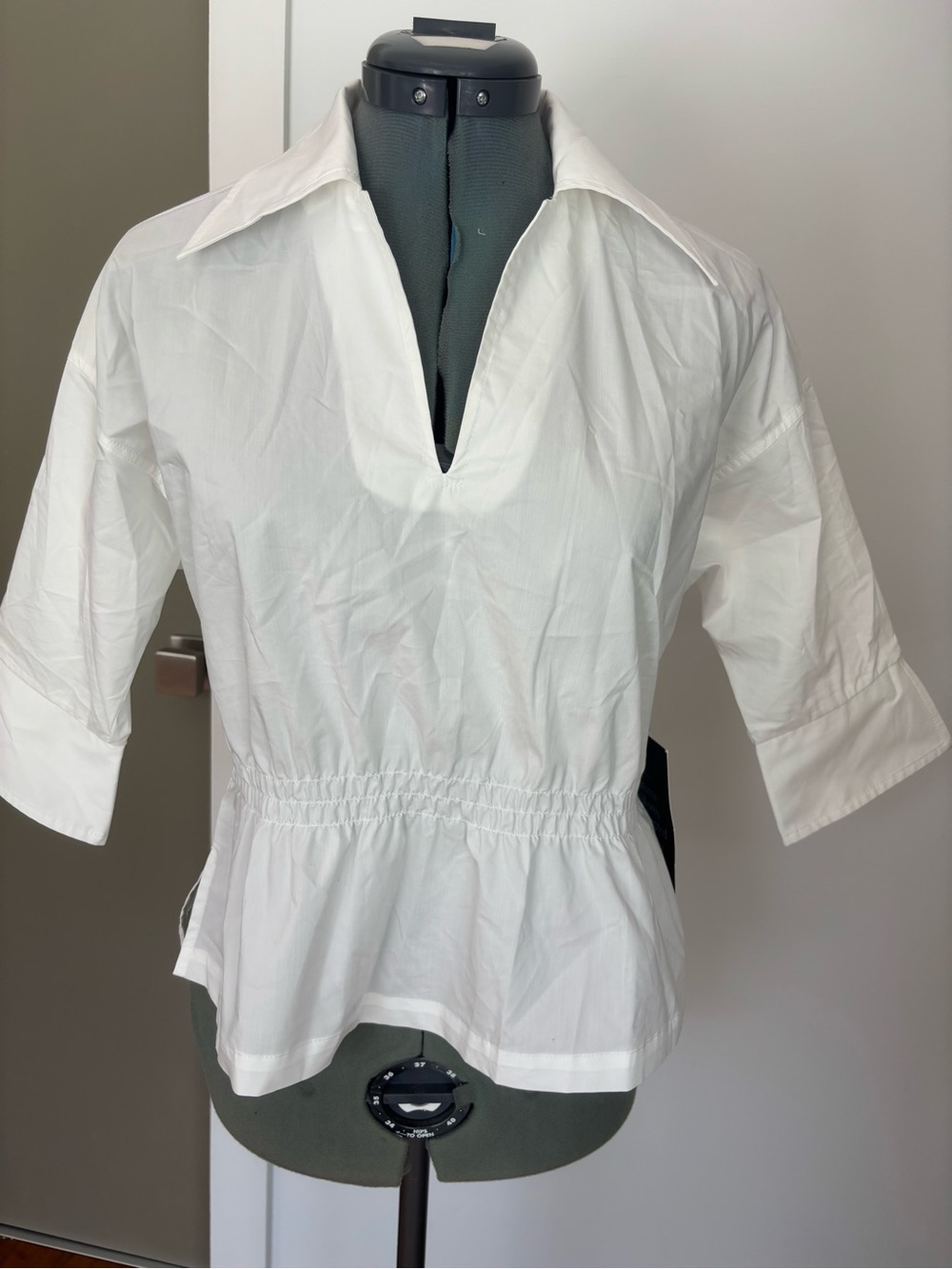 Tuckernuck White Poplin Roberts Top Smocked Waist Size S NWT